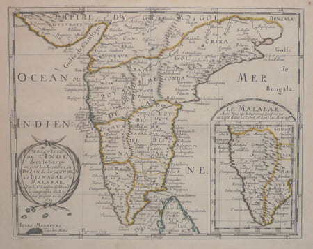  Presqu'isle de l'Inde de&ccedil;a le Gange o&ugrave; sont les royaumes de Decan, de Golconde, de Bisnagar, et le Malabar.. SANSON d'ABBEVILLE (Nicolas);