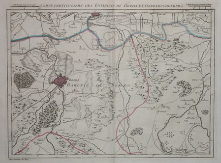  [PAYS-BAS/BREDA] Carte particuli&egrave;re des environs de Breda et Geertruydenberg.. DHEULLAND (Guillaume);