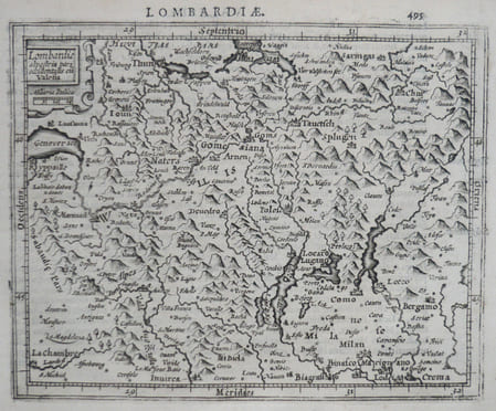  [LOMBARDIE] Lombardiae alpestris pars occidentalis cum Valesia.. MERCATOR (Gerard);HONDIUS (Jodocus);