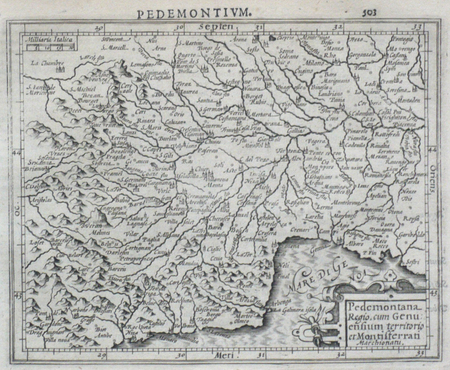  [PIEMONT] Pedemontana regio, cum Genuensium territorio et Montifferrati marchionatu.. MERCATOR (Gerard);HONDIUS (Jodocus);