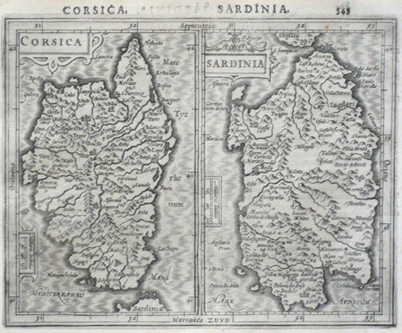 [CORSE/SARDAIGNE] Corsica - Sardinia.. MERCATOR (Gerard) & HONDIUS (Jodocus).