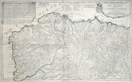  [GALICE/ASTURIES] Le royaume de Galice divisé en plusieurs territoires, et les Asturies divisées en Asturie d'Oviedo et de Santillana. Dressez sur ...