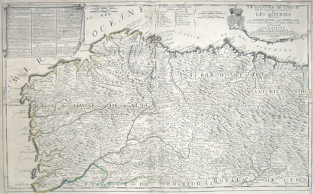  [GALICE/ASTURIES] Le royaume de Galice divis&eacute; en plusieurs territoires, et les Asturies divis&eacute;es en Asturie d'Oviedo et de Santillana. Dressez sur ...