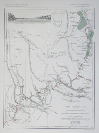  [YUNNAN] Carte itin&eacute;raire N 8. Partie sup&eacute;rieure du bassin du fleuve du Tong-King (Yun-nan).. GARNIER (Francis).
