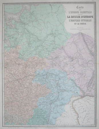  Carte de l'Europe orientale comprenant la Russie d'Europe, l'empire ottoman et la Gr&egrave;ce.. ANDRIVEAU-GOUJON (Eug&egrave;ne).