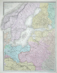 Carte de l'Europe orientale comprenant la Russie d'Europe, l'empire ottoman et la Grèce.