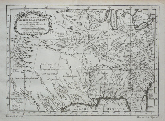  Carte de la Floride, de la Louisiane, et pays voisins.. BELLIN (Jacques-Nicolas);