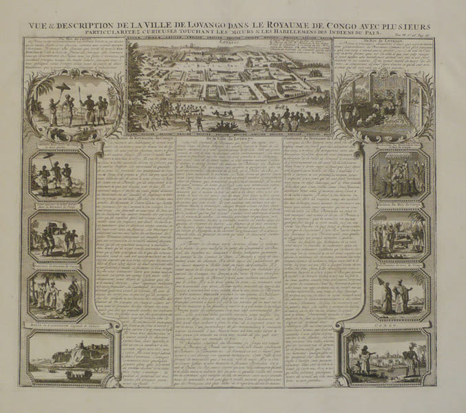  [CONGO] Vue & description de la ville de Lovango dans le royaume de Congo.. CHATELAIN (Henry Abraham).