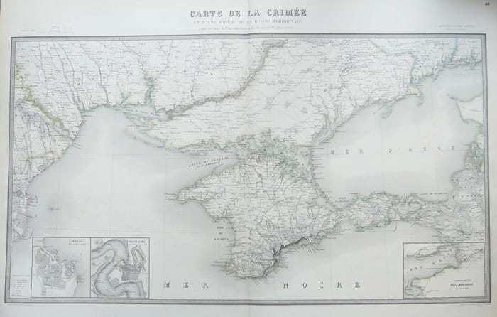  [UKRAINE] Carte de la Crim&eacute;e et d'une partie de la Russie m&eacute;ridionale d'apr&egrave;s les cartes de l'Etat-major russe et les documents les plus r&eacute;cents.. ...