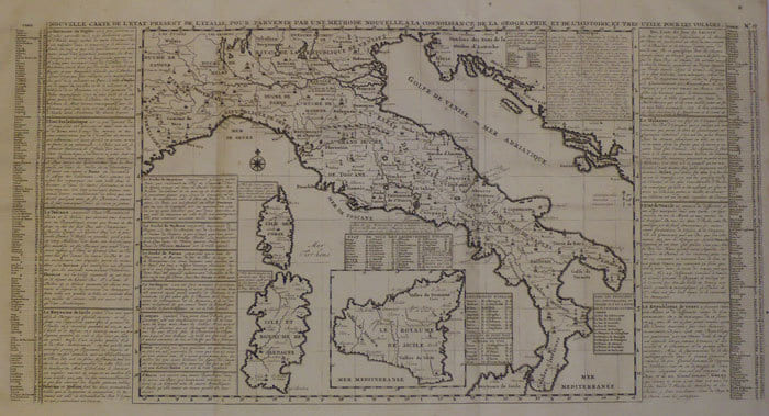  Nouvelle carte de l'&eacute;tat pr&eacute;sent de l'Italie.. CHATELAIN (Henry Abraham).