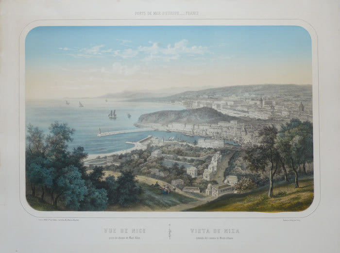  Vue de Nice prise du chemin de Mont-Alban - Vista de Niza tomada del camino de Monte-Albano.. DEROY (Isidore);