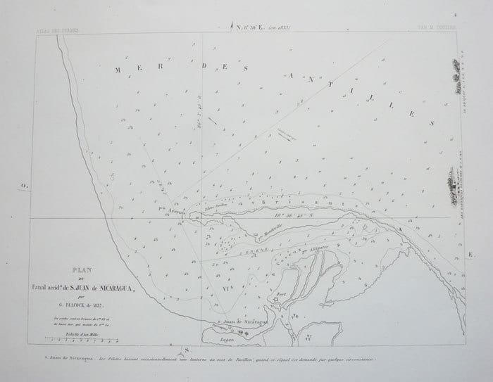  [NICARAGUA] Plan du fanal accid.el de S. Juan de Nicaragua, par G. Peacock, de 1832.. COULIER (Philippe-Jacques);