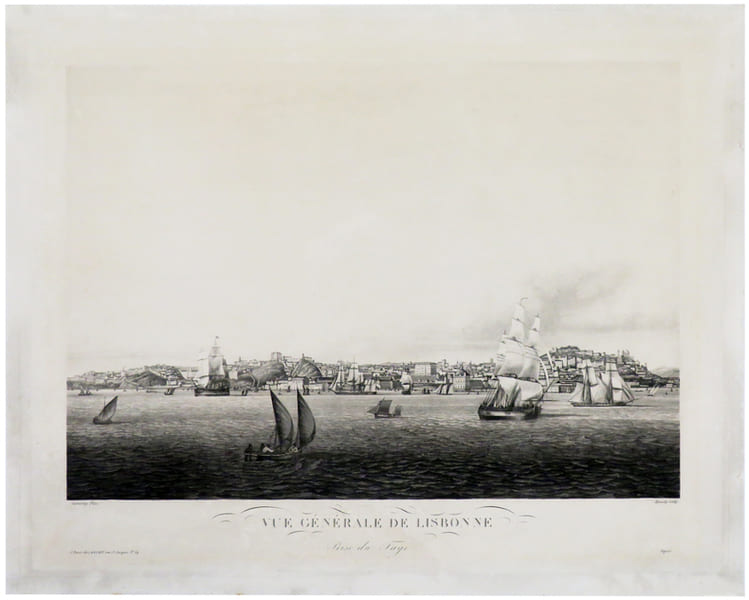  [LISBONNE] Vue g&eacute;n&eacute;rale de Lisbonne prise du Tage.. GARNERAY (Louis Ambroise).