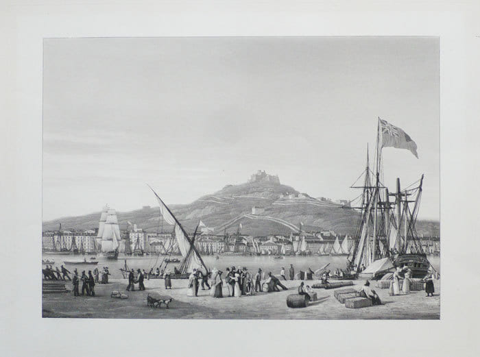  [MARSEILLE] [Vue de la ville et du port de Marseille, prise de l'H&ocirc;tel de Ville].. GARNERAY (Louis Ambroise);