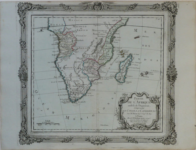  Partie de l'Afrique audel&agrave; de l'&eacute;quateur, comprenant le Congo, la Cafr&eacute;rie &c.. BRION de la TOUR (Louis).