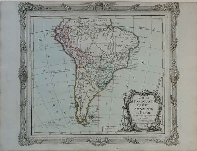  Chili, Paraguay, Br&eacute;sil, Amazones, et P&eacute;rou.. BRION de la TOUR (Louis).