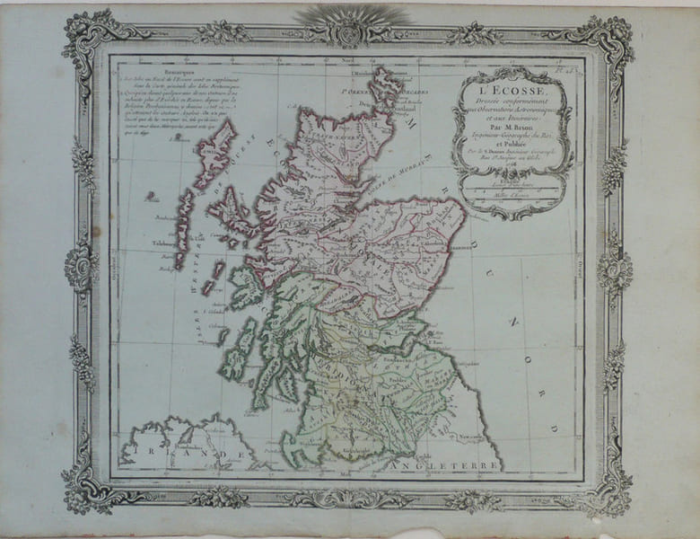  L'Ecosse, dress&eacute;e conform&eacute;ment aux observations astronomiques et aux itin&eacute;raires.. BRION de la TOUR (Louis).