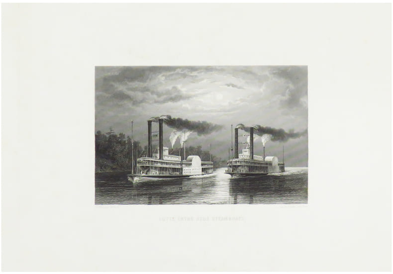  Lutte entre deux steamboats.. WILLMANN (Edward).