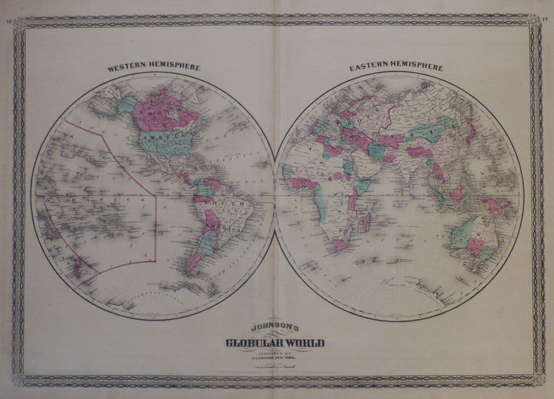  Johnson's globular world.. JOHNSON (Alvin Jewett);