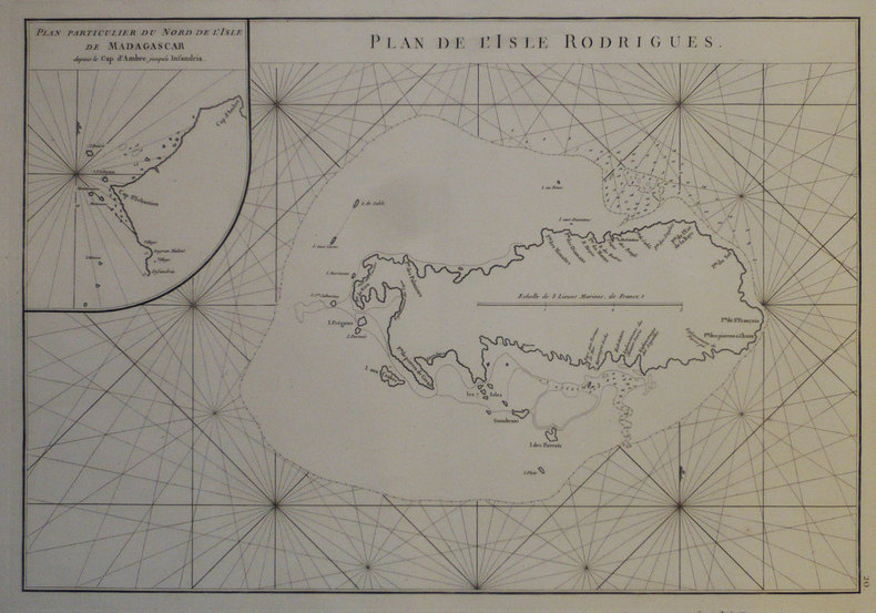  [ILE RODRIGUES] Plan de l'isle Rodrigues.. APRES de MANNEVILLETTE (Jean-Baptiste-Nicolas-Denis d').