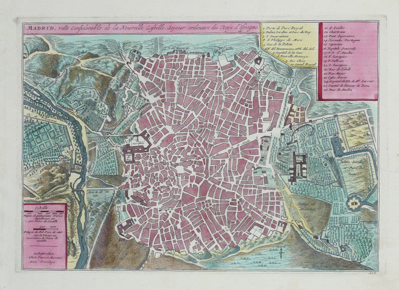  Madrid, ville consid&eacute;rable de la Nouvelle Castille, s&eacute;jour ordinaire des roys d'Espagne.. FER (Nicolas de);