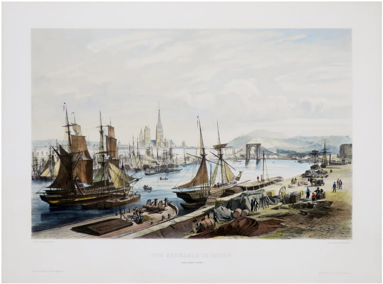  Vue g&eacute;n&eacute;rale de Rouen prise du quai St. Sever.. ARNOUT (Jules).