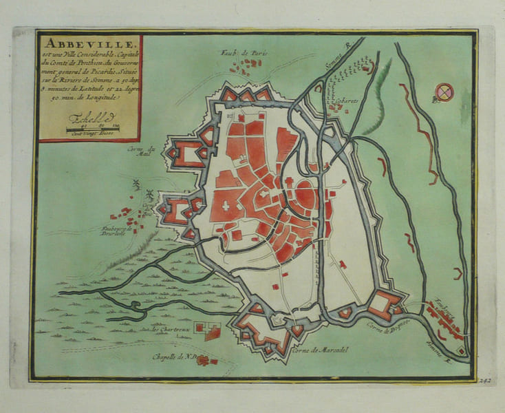  Abbeville, est une ville consid&eacute;rable, capitale du comt&eacute; de Ponthieu, du gouvernement g&eacute;n&eacute;ral de Picardie, situ&eacute;e sur la rivi&egrave;re de Somme.. FER ...