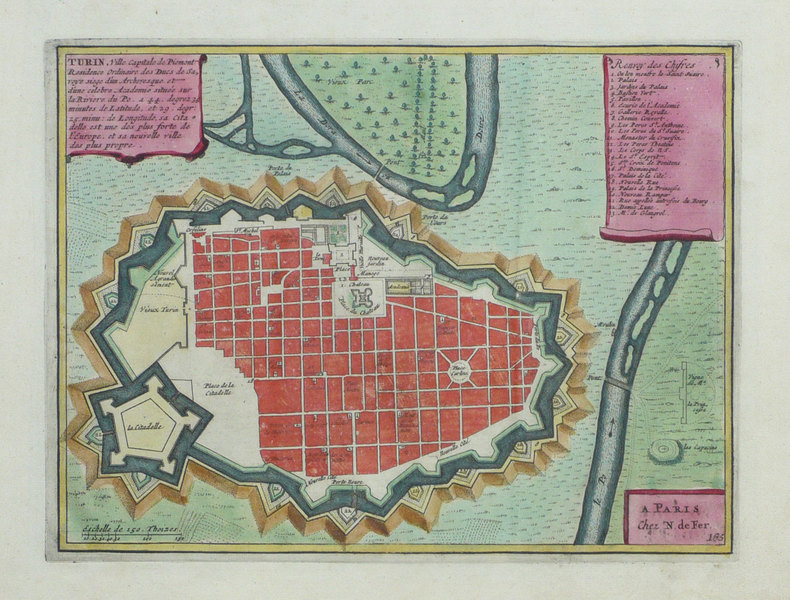  Turin, ville capitale de Piémont résidence ordinaire des ducs de Savoye.. FER (Nicolas de);