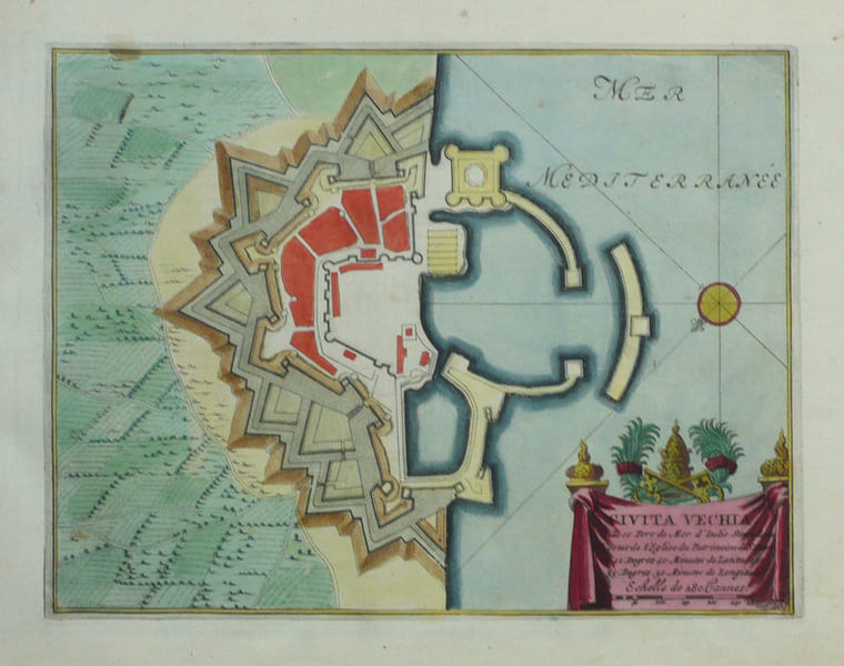  Civita Vechia ville et port de mer d'Italie.. FER (Nicolas de);