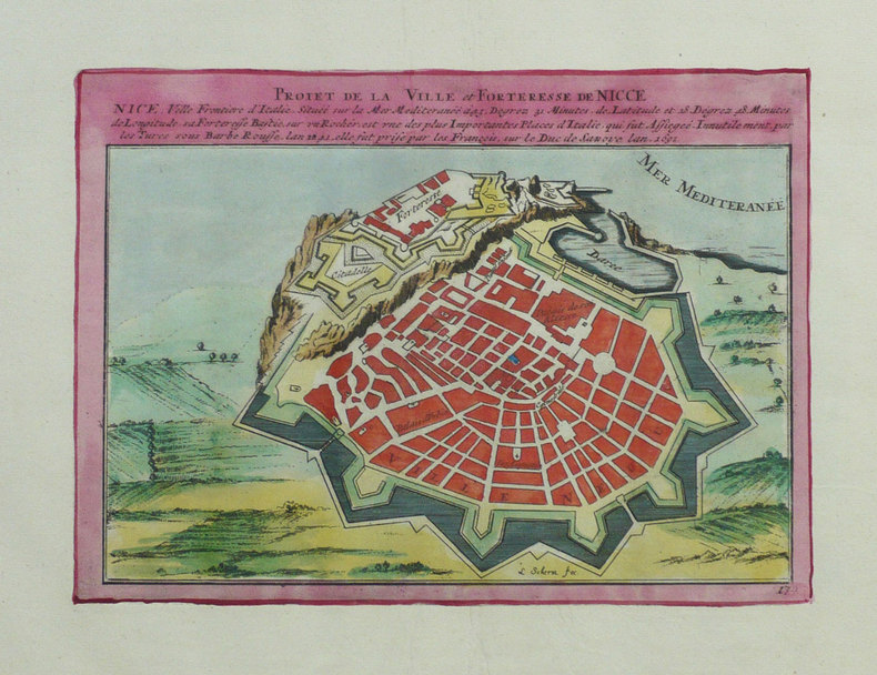  Projet de la ville et forteresse de Nicce.. FER (Nicolas de);