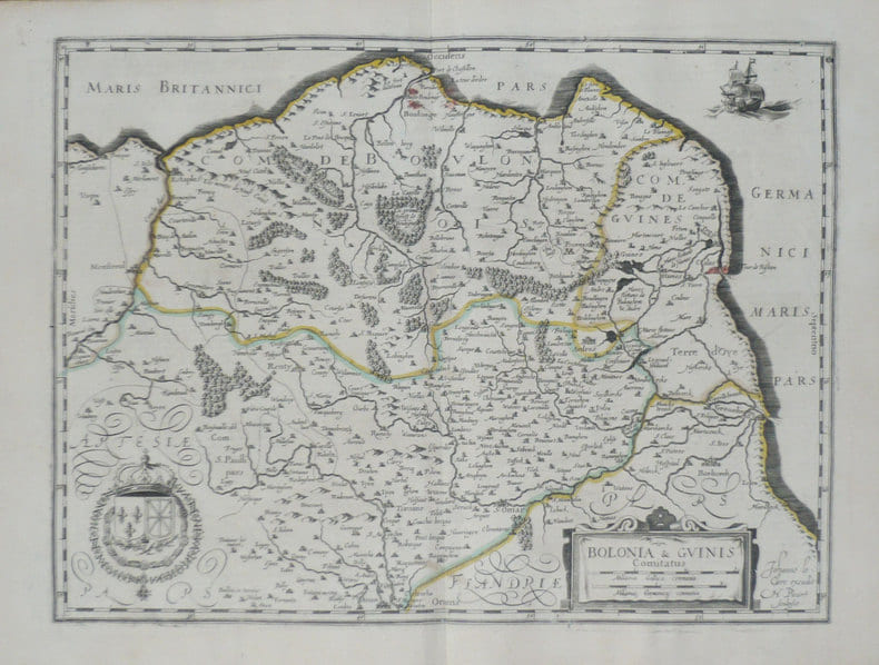  [BOULOGNE-sur-MER/GUINES] Bolonia & Guinis comitatus.. LECLERC (Jean);