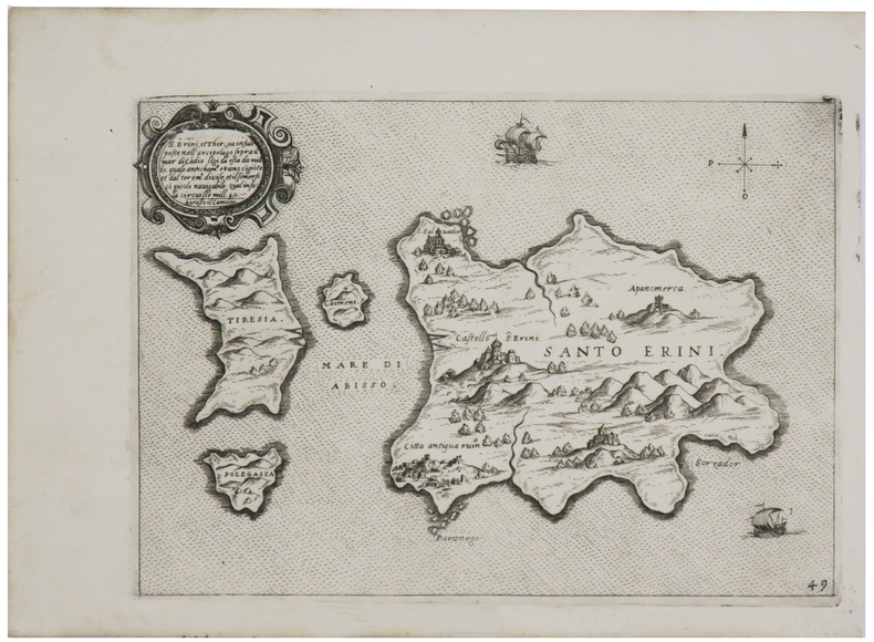  [SANTORIN] S. Erini et Thiresia insule poste nell'arcipelago.. CAMOCIO (Giovanni Francesco).