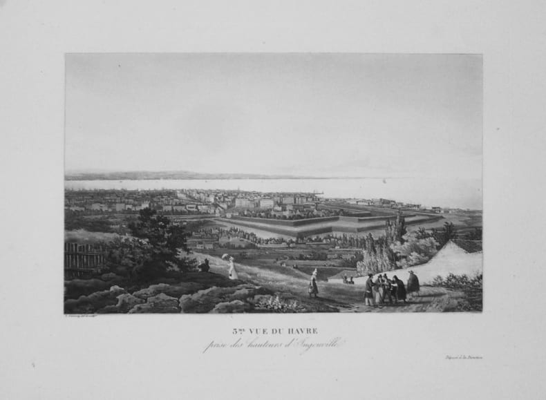  [LE HAVRE] 3me vue du Havre prise des hauteurs d'Ingouville.. GARNERAY (Louis Ambroise);