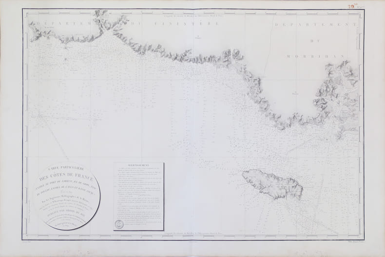 [MORBIHAN] Carte particuli&egrave;re des c&ocirc;tes de France (entr&eacute;e du port de Lorient, &icirc;le de Groix, anse du Pouldu, entr&eacute;e de l'Aven et basse jaune).. ...