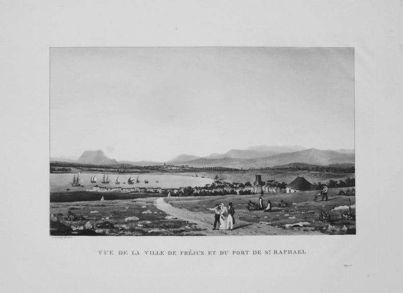  [FREJUS SAINT-RAPHAEL] Vue de la ville de Fr&eacute;jus et du port de St. Rapha&euml;l.. GARNERAY (Louis Ambroise);
