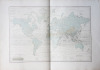  [METEOROLOGIE] Carte physique et météorologique du globe terrestre comprenant la distribution géographique de la température (lignes isothermes), des ...