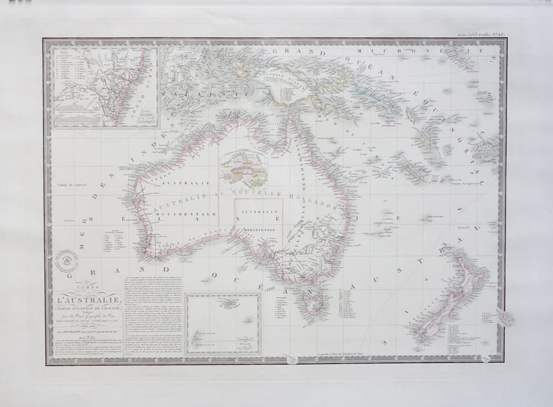 Carte de l'Australie (partie sud-ouest de l'Oc&eacute;anie).. BRUE (Adrien Hubert);