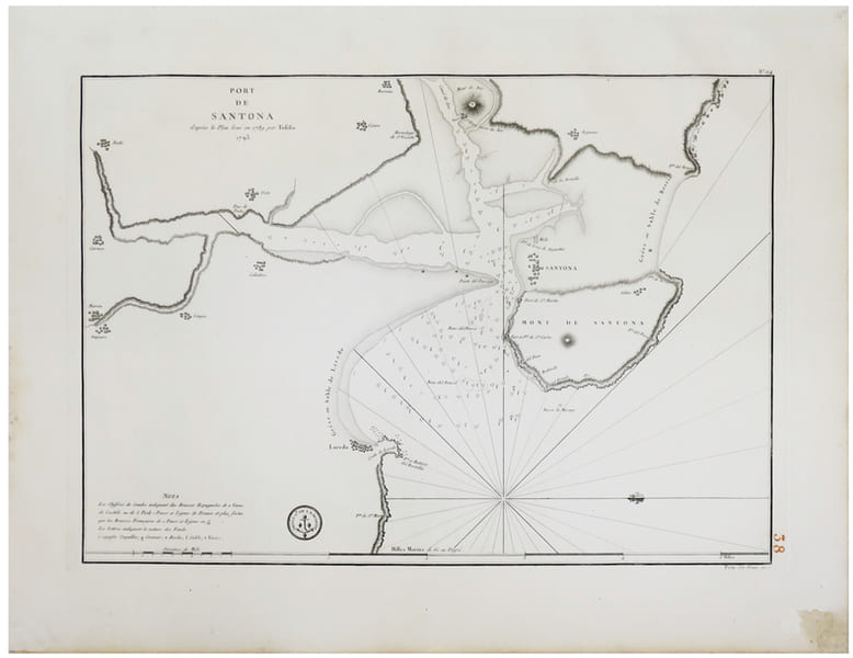  [PAYS BASQUE] Port de Santo&ntilde;a d'apr&egrave;s le plan lev&eacute; en 1789 par Tofi&ntilde;o. 1793.. TOFI&Ntilde;O de SAN MIGUEL (Don Vicente).