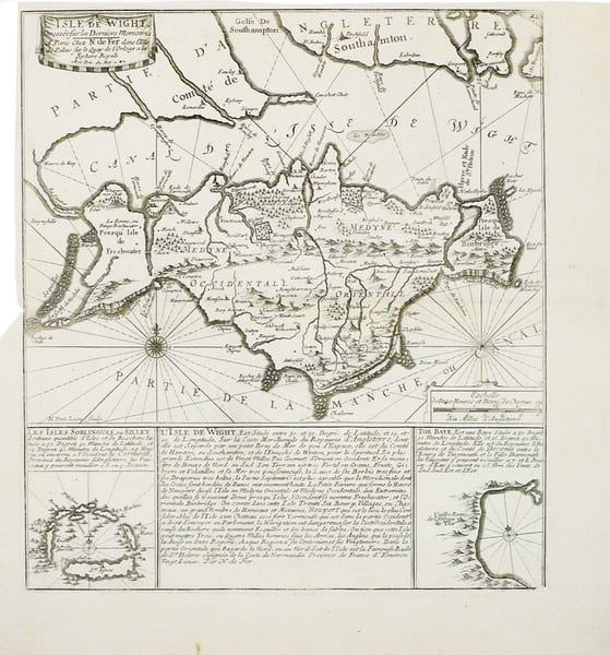 [WIGHT] L'Isle de Wight dress&eacute;e sur les derniers m&eacute;moires.. FER (Nicolas de).