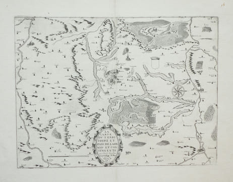  [PICARDIE] La carte du territoire et pais de Laonnois et contingents.. BOISSEAU (Jean) & CHASTILLON (Claude de).