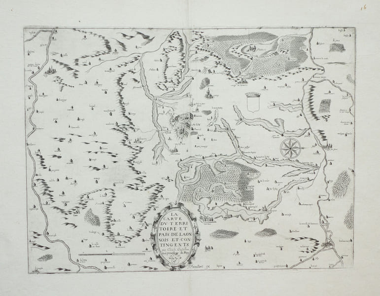  [PICARDIE] La carte du territoire et pais de Laonnois et contingents.. BOISSEAU (Jean) & CHASTILLON (Claude de).