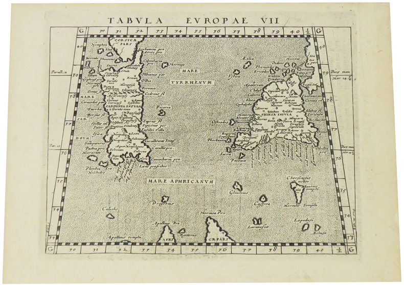  [SARDAIGNE & SICILE] Tabula Europae VII.. MAGINI (Giovanni Antonio) & PTOLEMEE (Claude).