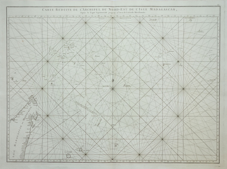  [OCEAN INDIEN] Carte réduite de l'archipel du nord-est de l'isle Madagascar.. APRES de MANNEVILLETTE (Jean-Baptiste-Nicolas-Denis d').