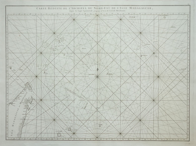  [OCEAN INDIEN] Carte r&eacute;duite de l'archipel du nord-est de l'isle Madagascar.. APRES de MANNEVILLETTE (Jean-Baptiste-Nicolas-Denis d').