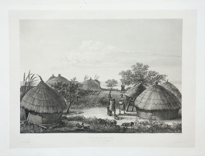  [GUINEE] Village de Bel-Air sur la c&ocirc;te d'Afrique.. LAPLACE (Cyrille Pierre Th&eacute;odore).