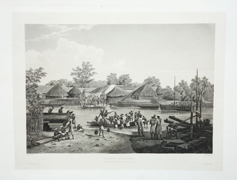  [INDE] Rivi&egrave;re de Yanaon. Etablissement fran&ccedil;ais dans l'Inde.. LAPLACE (Cyrille Pierre Th&eacute;odore).