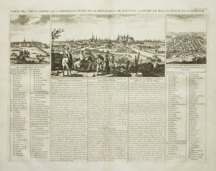  Carte des trois ordres qui composent l'&eacute;tat de la R&eacute;publique de Pologne, s&ccedil;avoir le roi, le s&eacute;nat et la noblesse.. CHATELAIN (Henry Abraham).