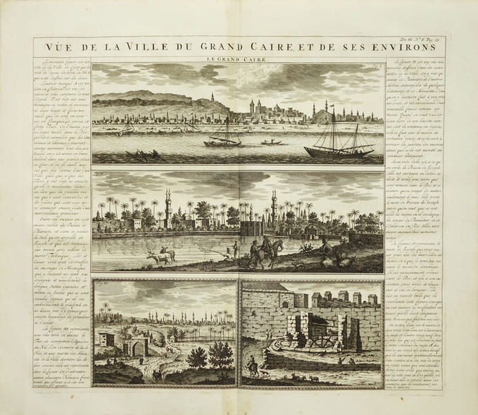  [LE CAIRE] V&ucirc;&euml; de la ville du grand Caire, et de ses environs.. CHATELAIN (Henry Abraham).