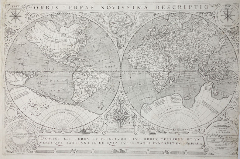  Orbis terr&aelig; novissima descriptio.. LECLERC (Jean).