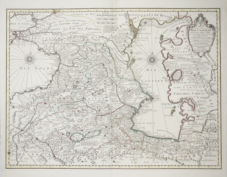  [MER CASPIENNE] Carte des pays voisins de la mer Caspiene.. L'ISLE (Guillaume de).